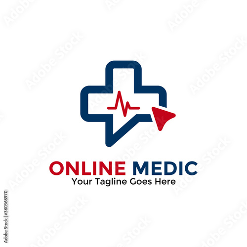 Medical Consulting Logo Design Template. Medical Online Logo Vector for healthcare.