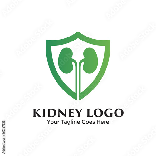 Kidney Protection logo vector combination. Creative urology logo concept design template. 