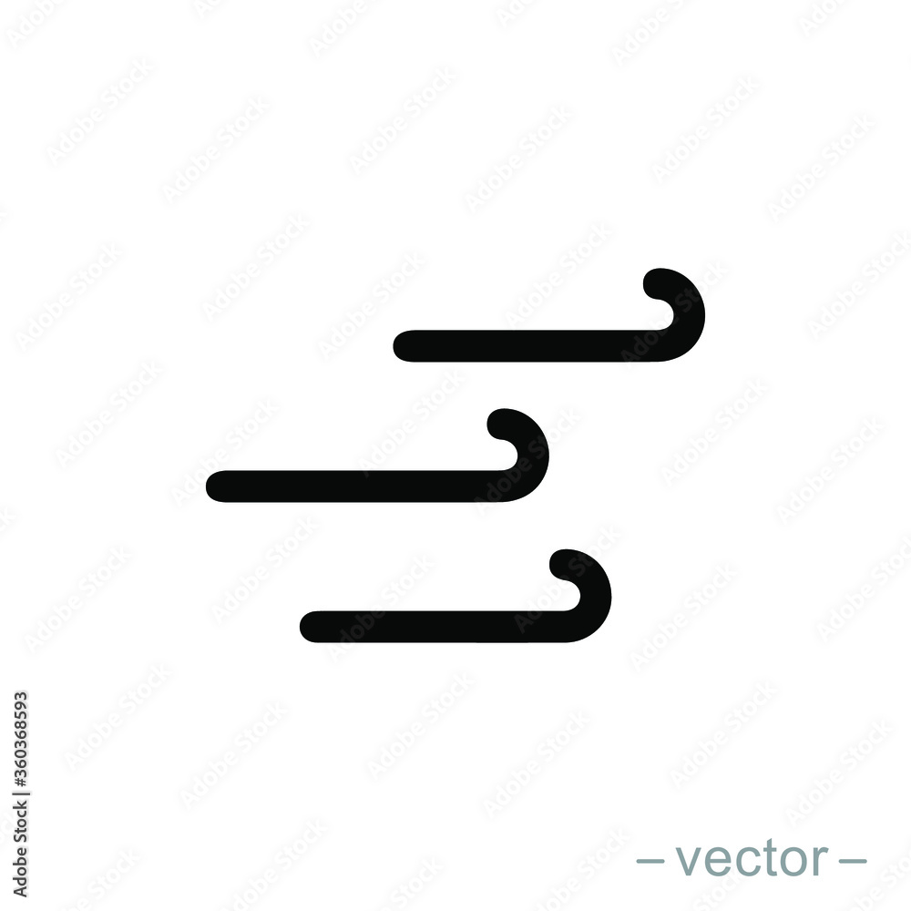 Wind icon in flat style isolated on grey background. For your design, logo. Vector illustration Wind icon in flat style isolated on grey background. For your design, logo. Vector illustration
