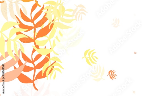Light Orange vector elegant template with leaves.