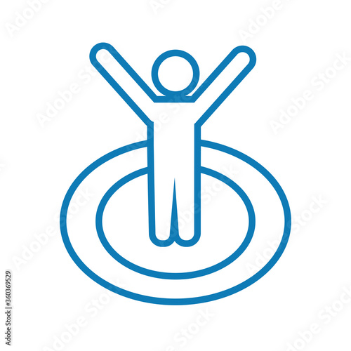 protection barrier around line style icon