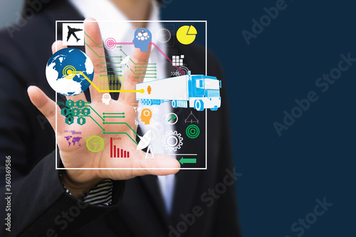 business woman , Touch screen concept