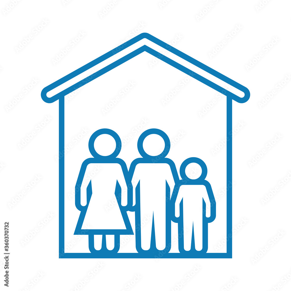 family stay at home line style icon family stay at home line style icon