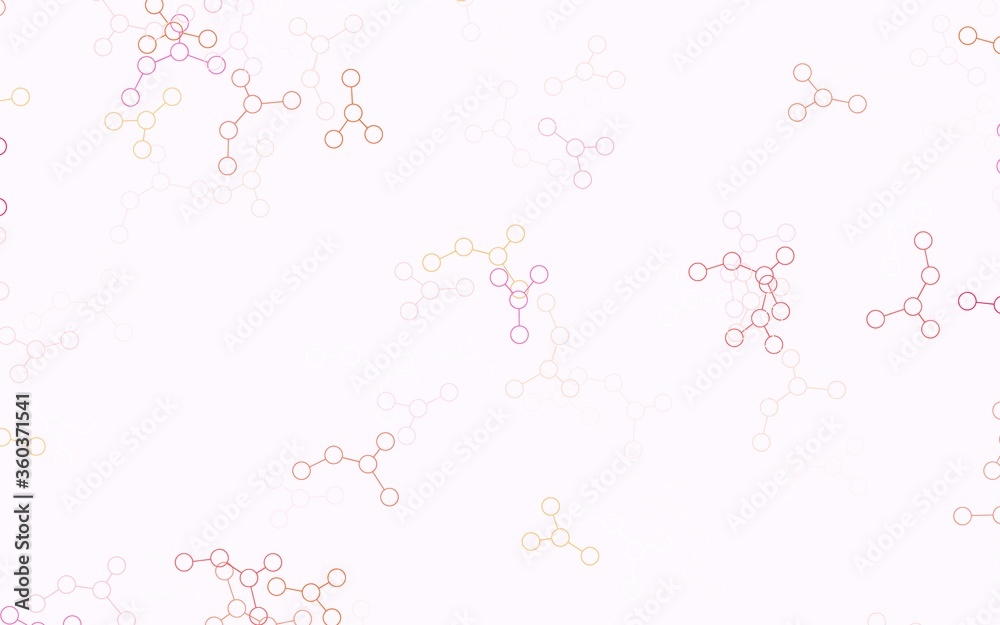 Light Red, Yellow vector background with forms of artificial intelligence.