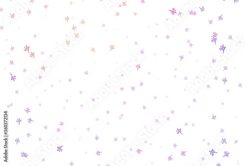 Light Pink  Red vector doodle background with branches.