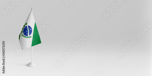 3d illustration. Parana state flag with a gray background. One of the states of Brazil.