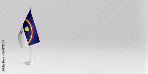 3d illustration. Pernambuco state flag with a gray background. One of the states of Brazil.