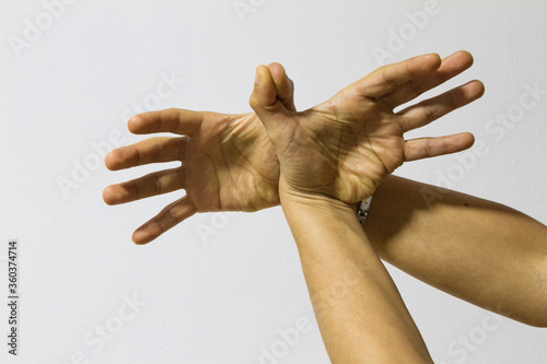 Human hands making gestural signs