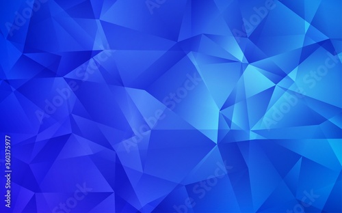 Light BLUE vector shining triangular layout. Creative geometric illustration in Origami style with gradient. Textured pattern for your backgrounds. © smaria2015