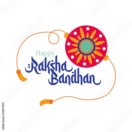 happy raksha bandhan flower wristband accessory flat style