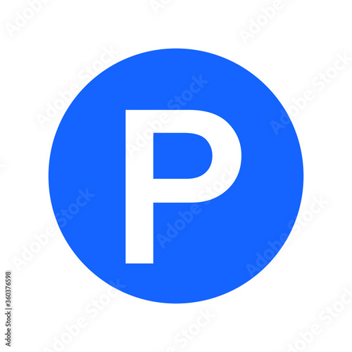parking sign on blue