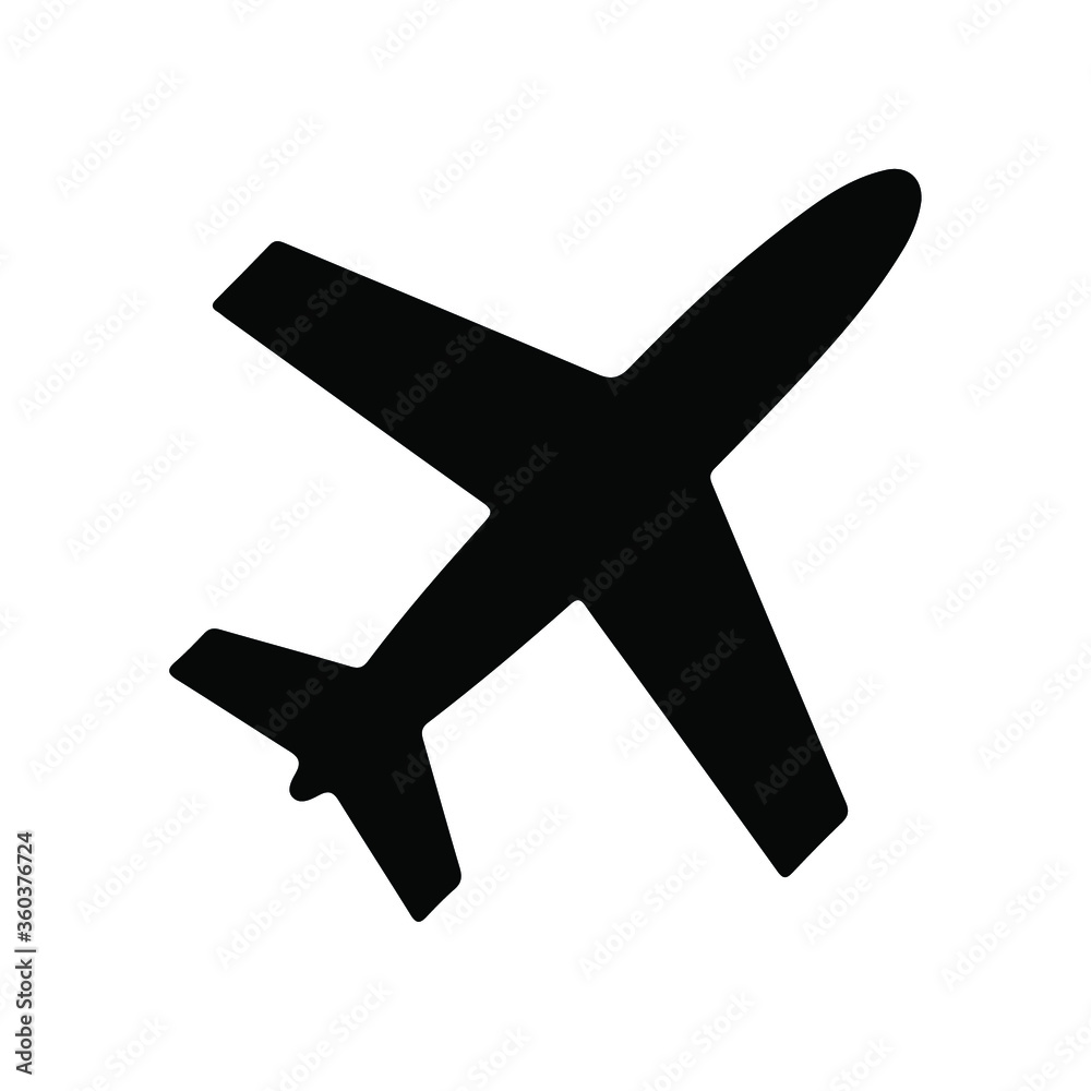 Airplane icon symbol vector. on white background. EPS 10 Airplane icon symbol vector. on white background. EPS 10