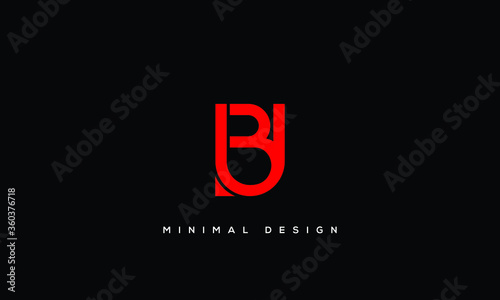 alphabet letters monogram icon logo BU or UB
