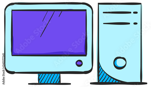 Online education icon in color drawing. Education college student success graduation diploma online e-learning webinar internet