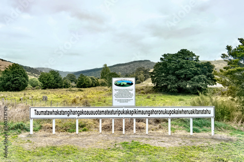 The road sign with the longest pace name in the world.