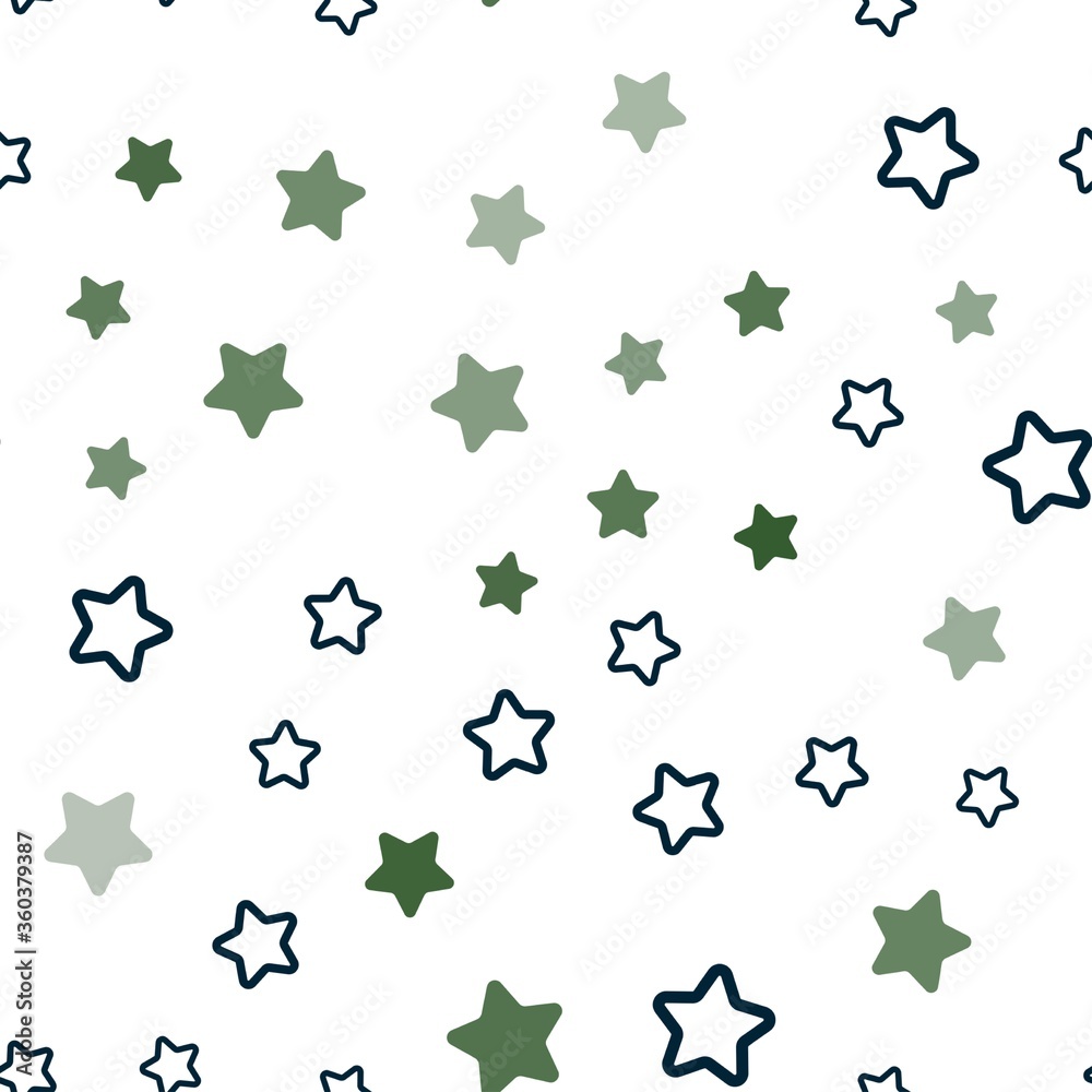 Fototapeta premium Dark Blue, Green vector seamless layout with bright stars. Modern geometrical abstract illustration with stars. Template for business cards, websites.