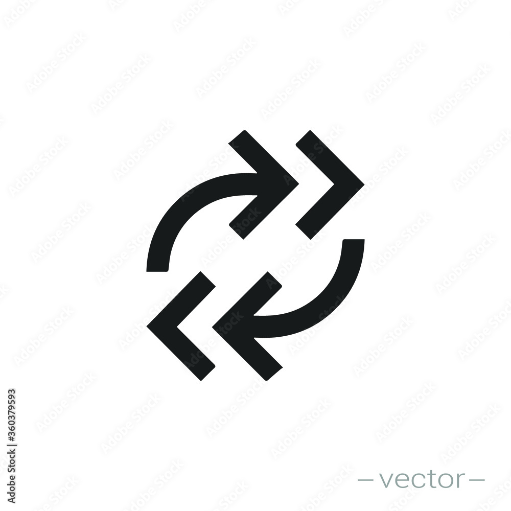 double reverse arrow, replace icon, exchange linear sign on white background - editable vector illustration eps10 double reverse arrow, replace icon, exchange linear sign on white background - editable vector illustration eps10