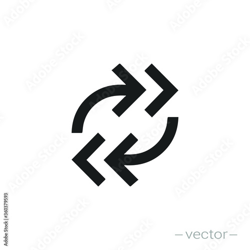 double reverse arrow, replace icon, exchange linear sign on white background - editable vector illustration eps10
