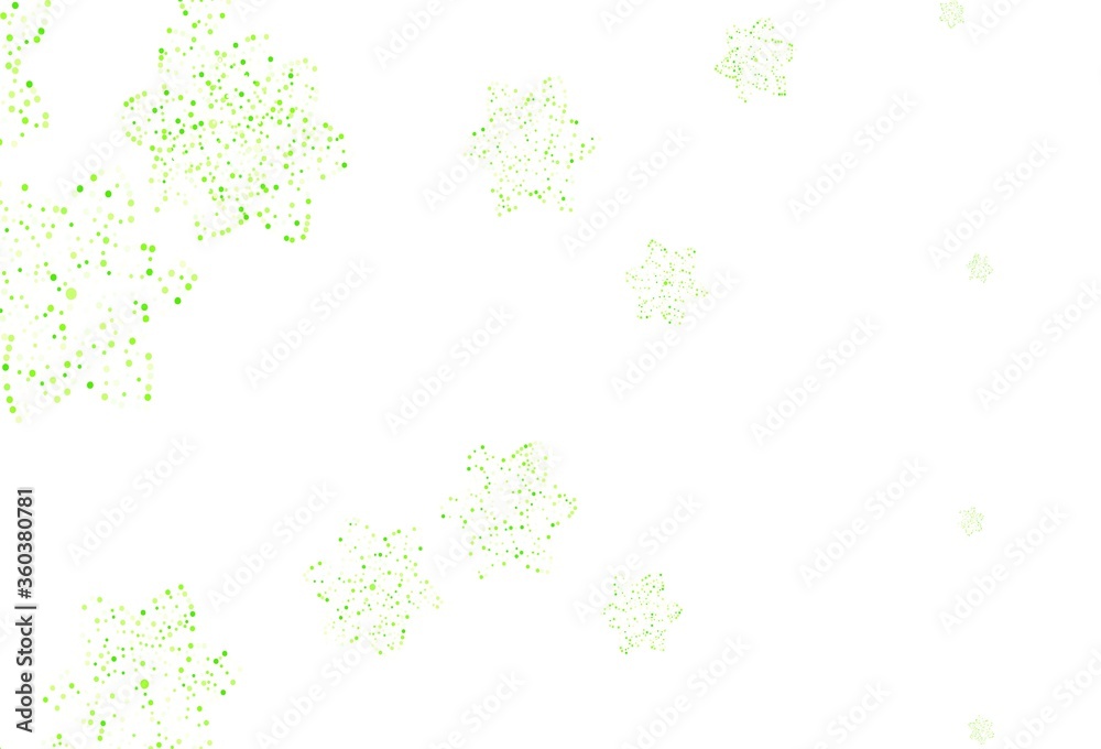 Light Green vector abstract background with flowers.
