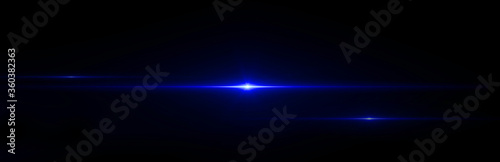 Lens flare light on black background.