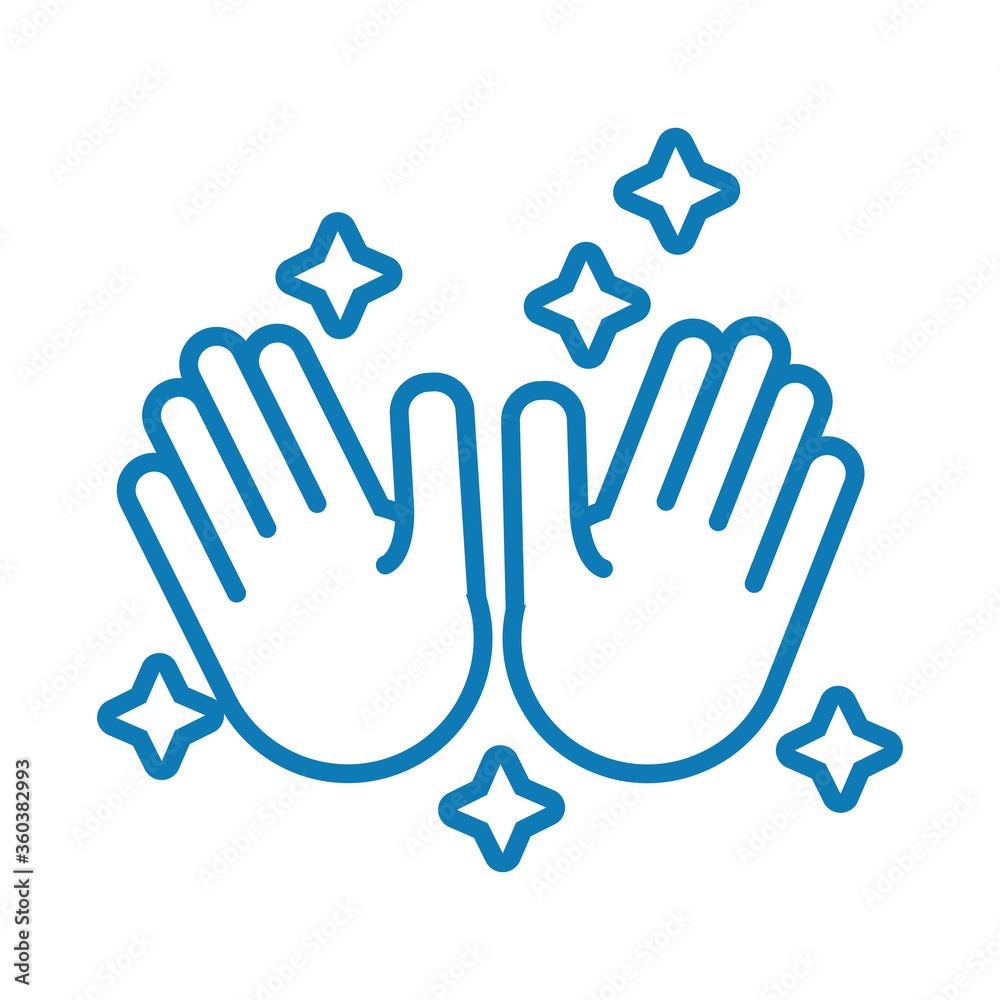 Fototapeta premium hands washing line style icon