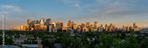 View of Calgary s beautiful skyline during a beautiful sunset. 