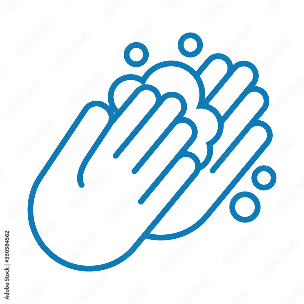 hands washing line style icon hands washing line style icon