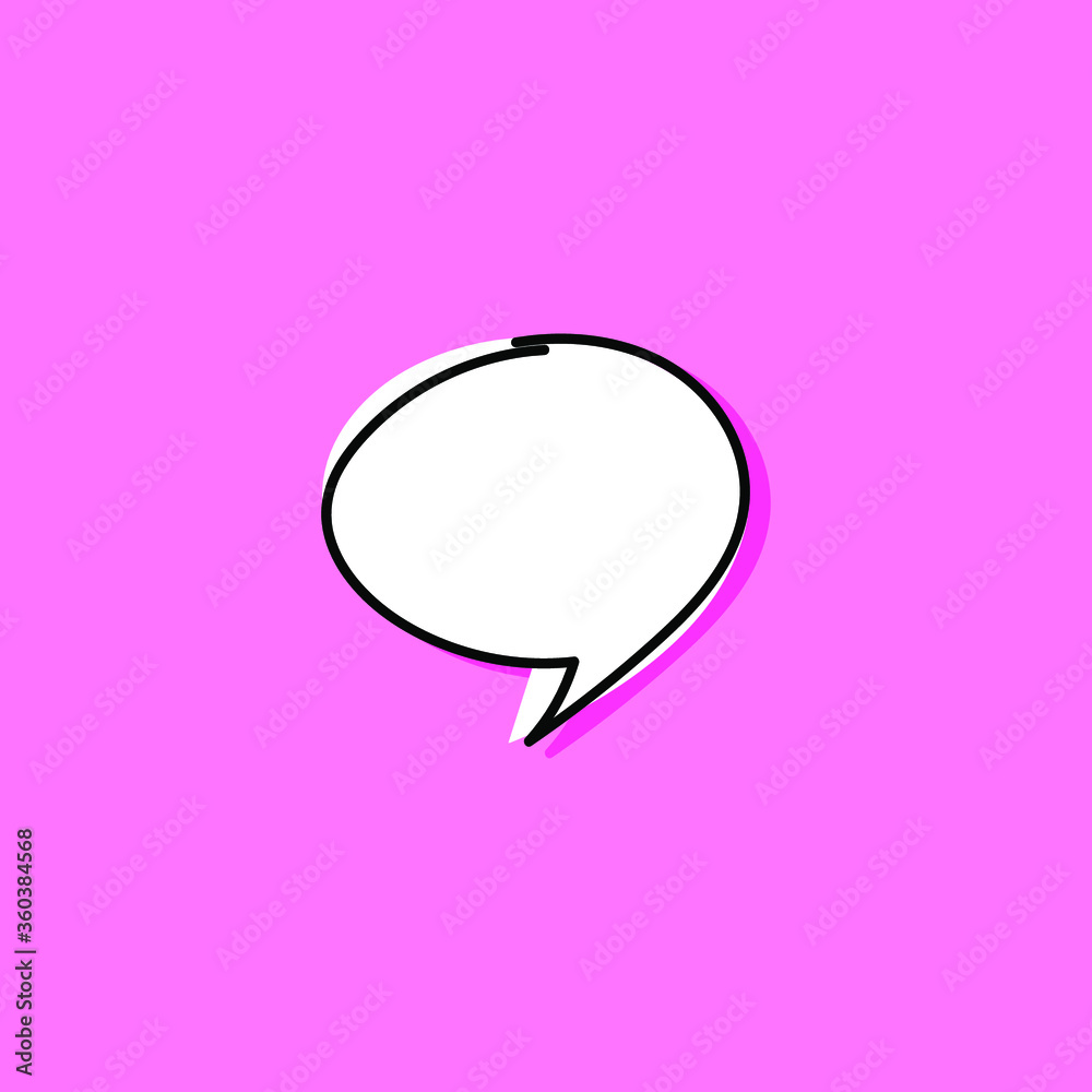 Different cartoon speech bubbles on pink background. Hand drawn shapes. Different doodle forms for your text, dialogs etc. EPS 10