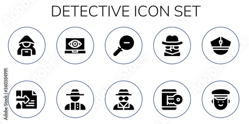 detective icon set