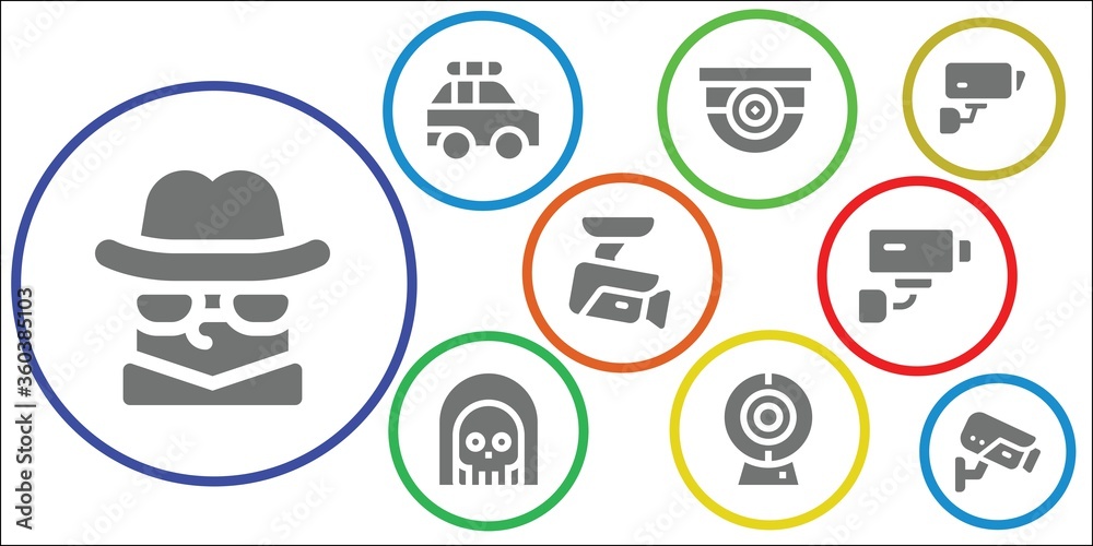 surveillance icon set surveillance icon set