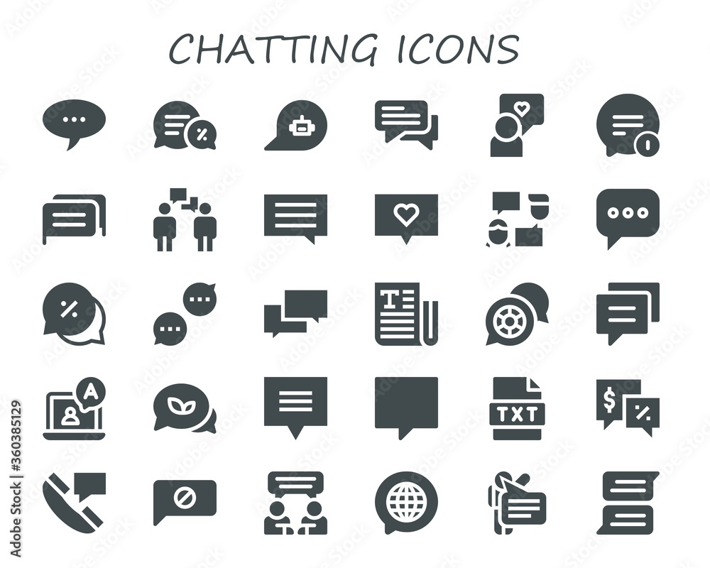 Modern Simple Set of chatting Vector filled Icons