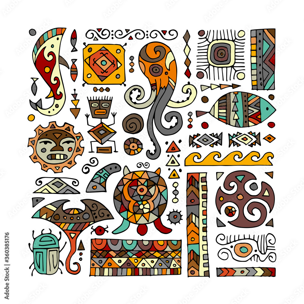 Obraz premium Ethnic handmade ornament for your design. Polynesian style