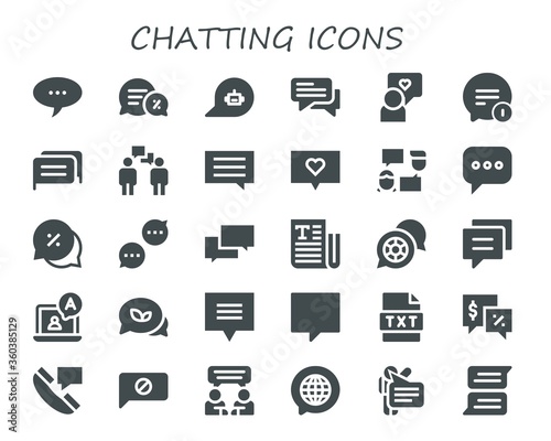 Modern Simple Set of chatting Vector filled Icons