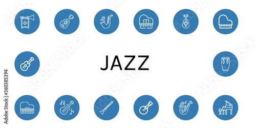 Set of jazz icons