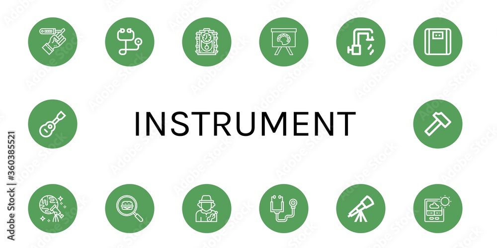 instrument simple icons set instrument simple icons set