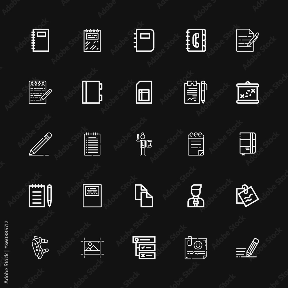 Editable 25 notepad icons for web and mobile Editable 25 notepad icons for web and mobile