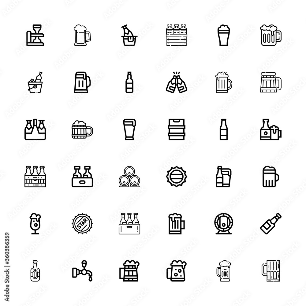 Editable 36 lager icons for web and mobile