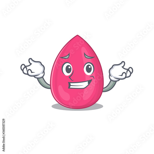 A sweet picture of grinning makeup sponge caricature design style
