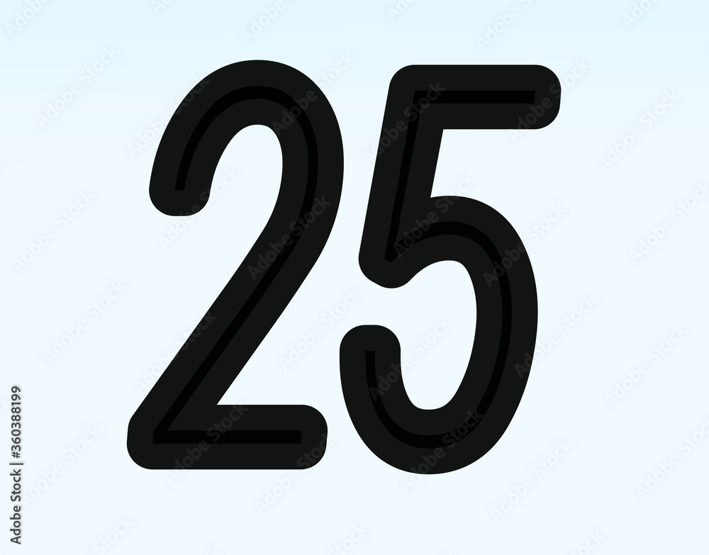Black color Numbers set in hand drawn calligraphy style and white background , Black color Numbers set in hand drawn calligraphy style and white background ,