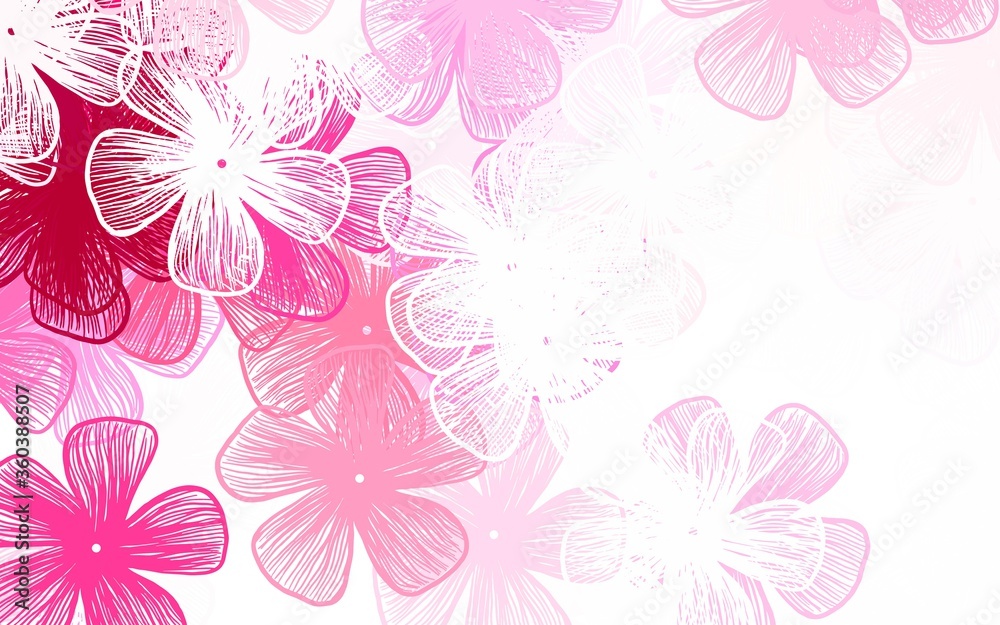 Light Pink vector natural pattern with flowers