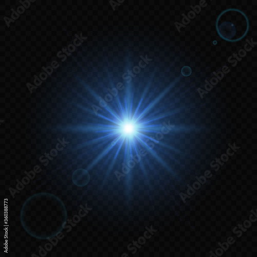 Sun light flash with lens flare effect