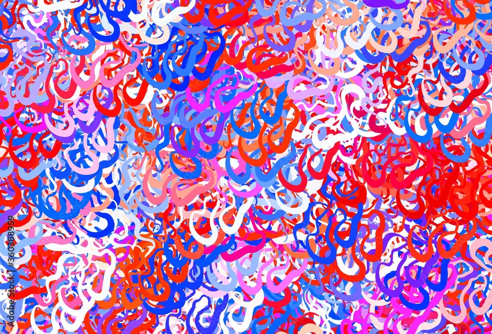 Light Blue, Red vector pattern with curved lines. Light Blue, Red vector pattern with curved lines.