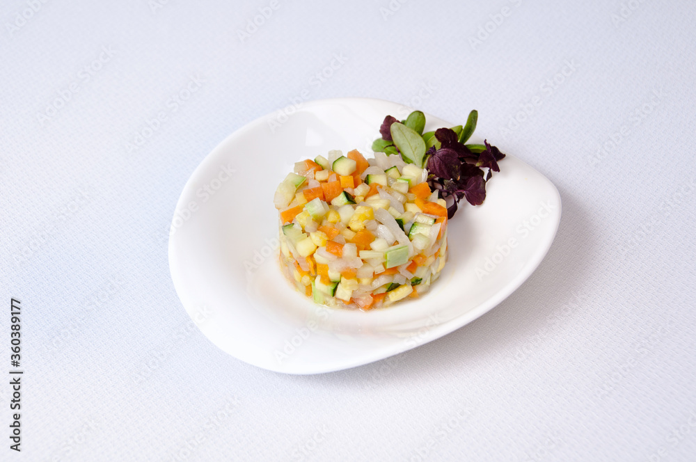 Tartar dish on a white background Tartar dish on a white background