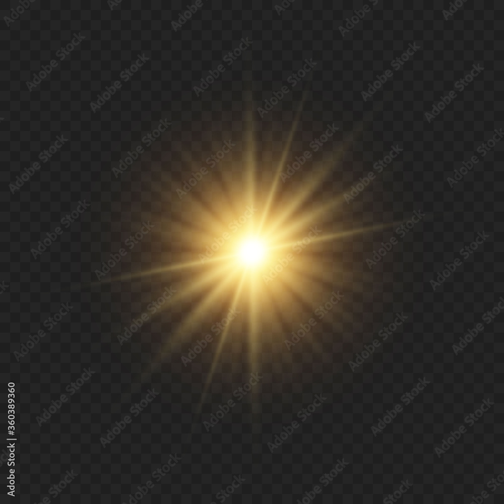 Sun light flash with lens flare effect