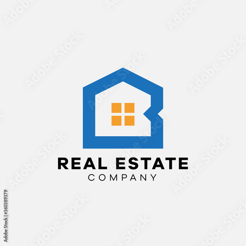 Logo design of B in vector for construction, home, real estate, building, property. Minimal awesome trendy professional logo design.