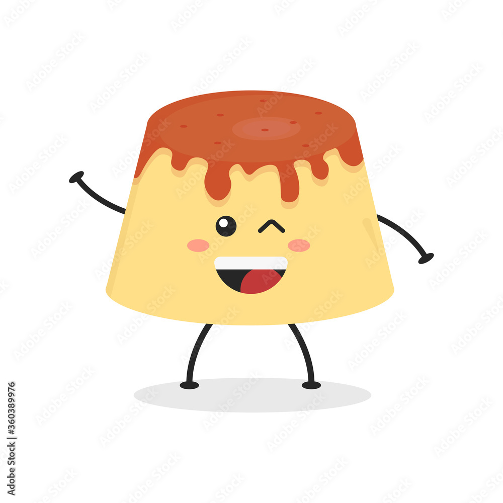 Cute Flat Cartoon Pudding Illustration. Vector illustration of cute chocolate pudding with a smiling expression. Cute pudding mascot design Stock Vector | Adobe Stock Cute Flat Cartoon Pudding Illustration. Vector illustration of cute chocolate pudding with a smiling expression. Cute pudding mascot design Stock Vector | Adobe Stock