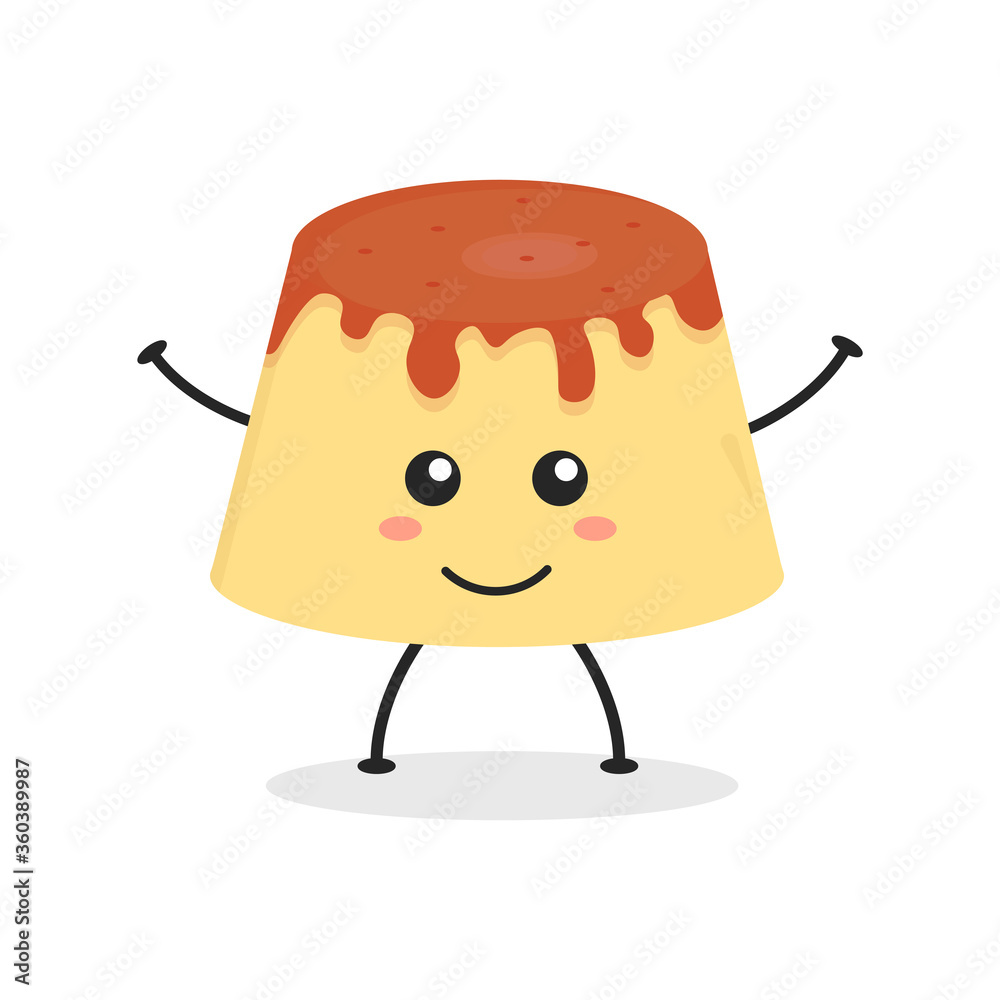 Cute Flat Cartoon Pudding Illustration Vector Illustration Of Cute easy-banana-pudding-with-condensed-milk-izzycooking