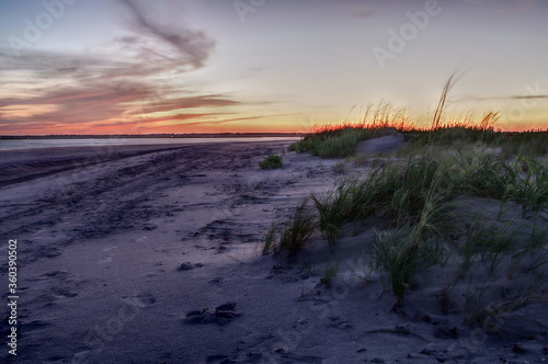 Twilight Nature Beach and Dunes Scene 1