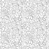 Doodle coloring antistress flower with leaf isolated on white. Bundle hand drawing art line for card. Design cloth. Sketch vector stock illustration. EPS 10