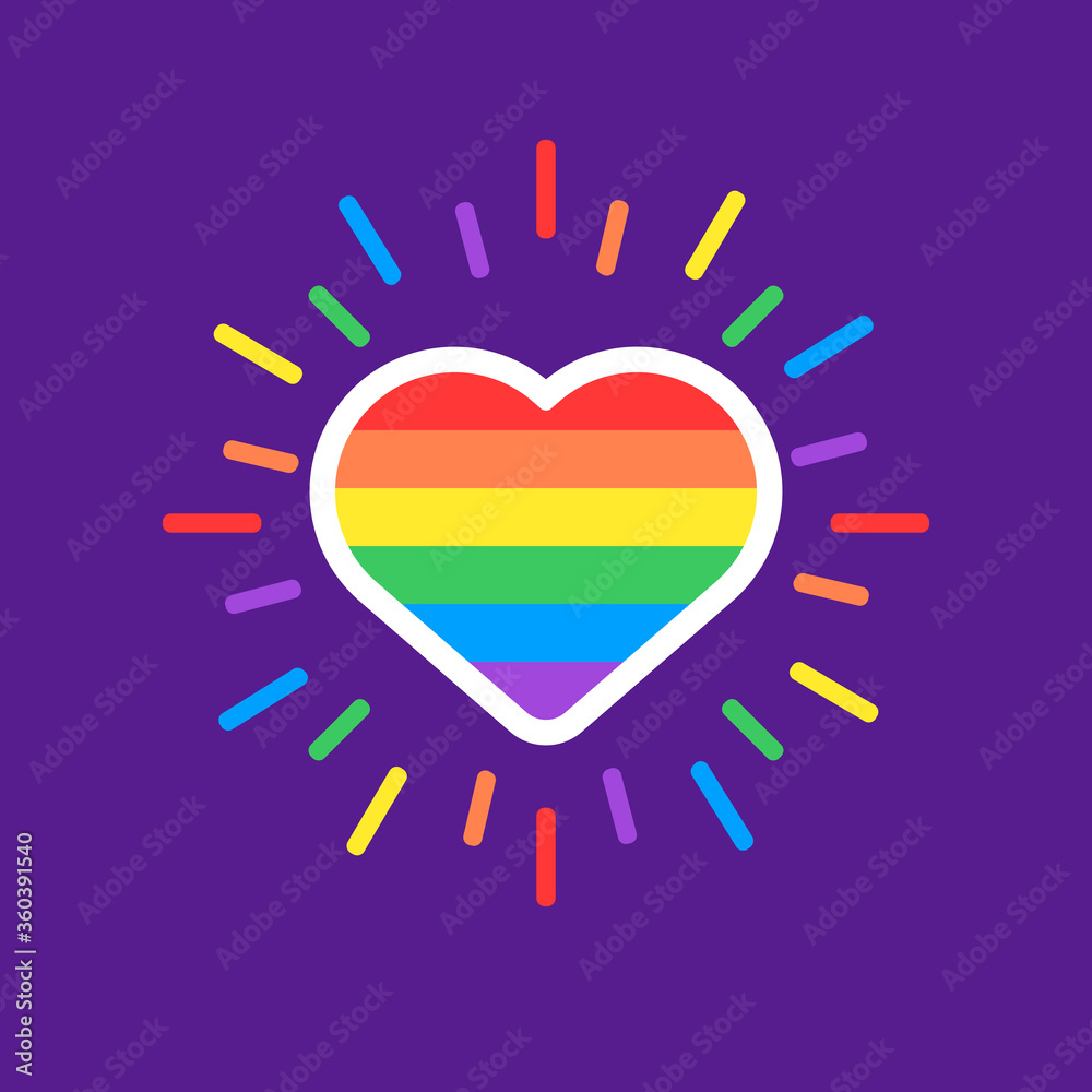 Love is love hearth rainbow spectrum pride flag, isolated on white ...